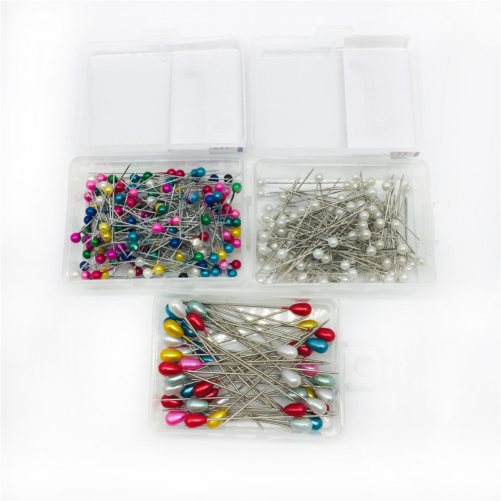 Factory wholesale PP box set of colored pearlescent needles, glass needles, pin sets, DIY silk scarves, fixed bead needles, customized Specification image