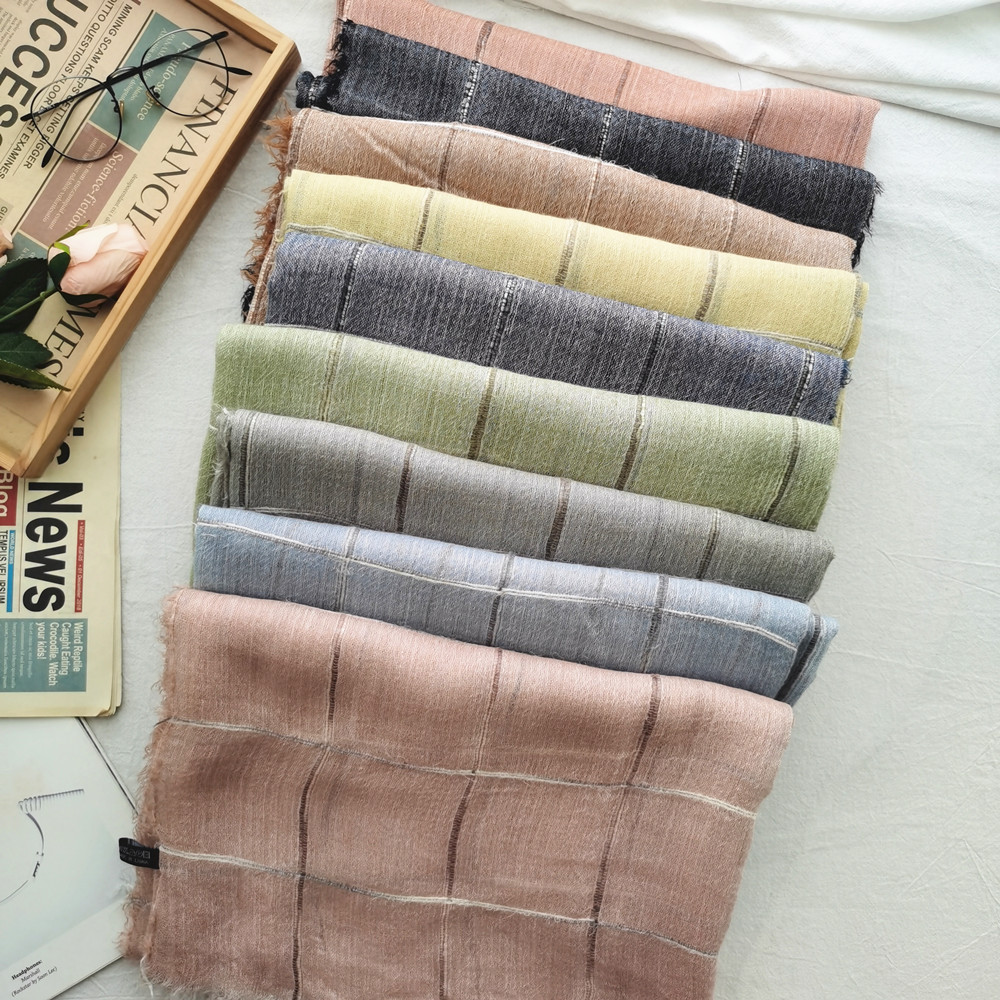 Korean Thin Wool Scarf For Women Cross Border Shawls Plaid Scarf For Men And Women Couples details Picture