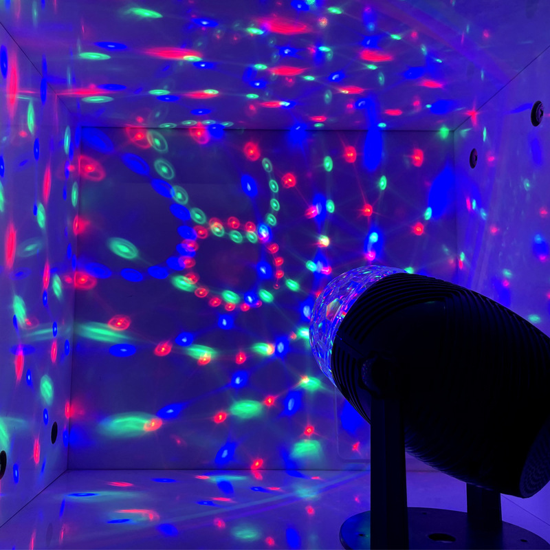 3W Seven-color rotating light, three-color small magic ball LED stage, KTV mini family atmosphere party, DJ small magic ball light Specification image