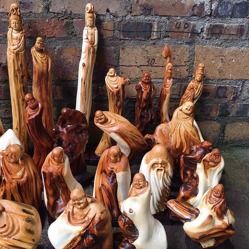 Cliff Cypress Root Carving Hand Carved Buddha Taihang Root Carving Aged Wood Carving With Type Decoration Yin And Yang Materials details Picture