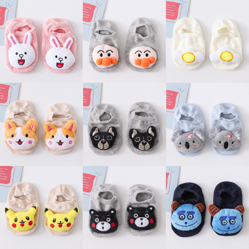 Wholesale of 2022 InS-style baby children's invisible socks, pure cotton children's socks, glue anti-slip three-dimensional cartoon doll socks Application Scenario