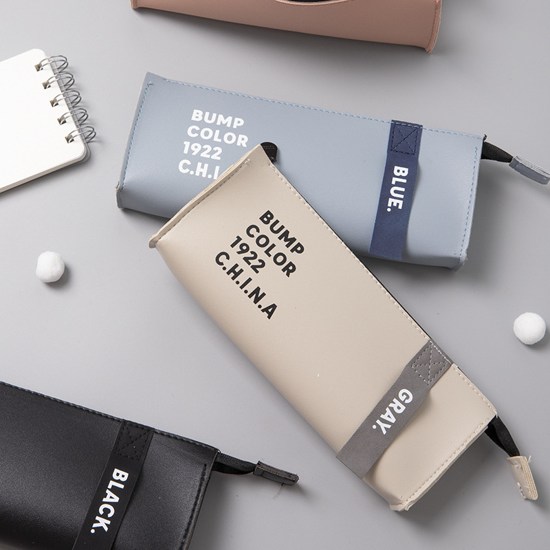 Tome Large Capacity Pen Bag Ins High Appearance Level Pu Leather Elementary School Supplies Pencil Case Cute Pencil Bag Wholesale Female Specification drawing