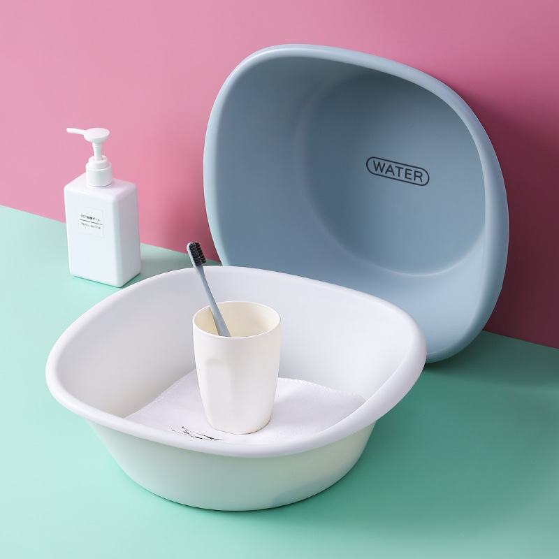 Thickened washbasin, small baby, children and student washbasin, household vegetable washing basin, large plastic foot and laundry basin details Picture