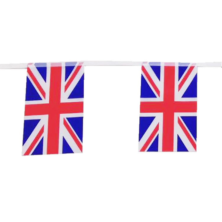 Cross-border supply of 14*21cm British flag hanging and festival decoration strings Item Picture