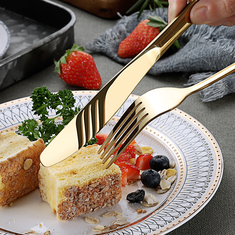 Manufacturers Cross-Border Direct Sales Of Amazon Stainless Steel Tableware 24 Sets Of Western Steak Knife, Fork And Spoon Cross-Border Gift Box Set Specification drawing