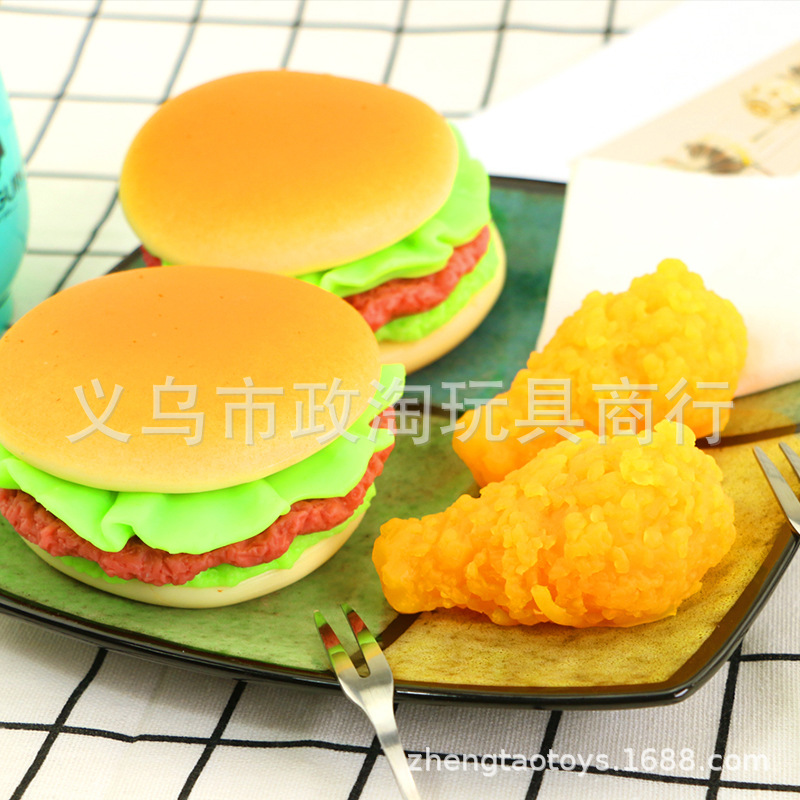 New Burger Stress Reduction Simulation Toy Kfc Burger Agency Toy Tpr Soft Material details Picture