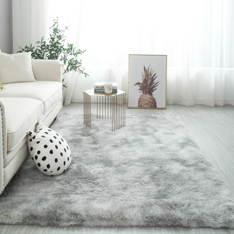 Cross-Border Wholesale Living Room Bedroom Bedside Foyer Tie-Dye Long Silk Wool Carpet Floor Mat Bathroom Mat Amazon Application Scenario