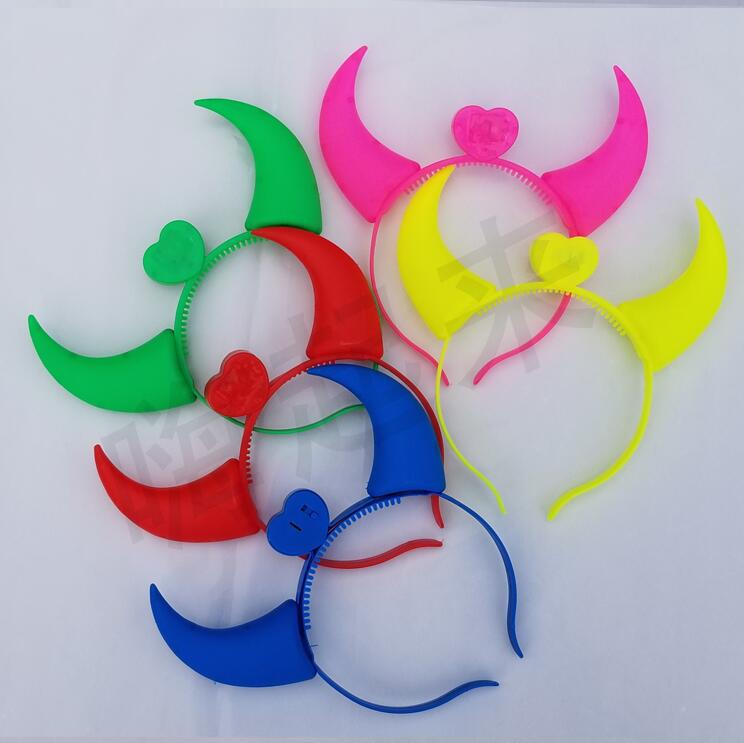 发光牛角发箍牛角灯发光花环头饰发光牛角头箍演唱会用品批发详情图5