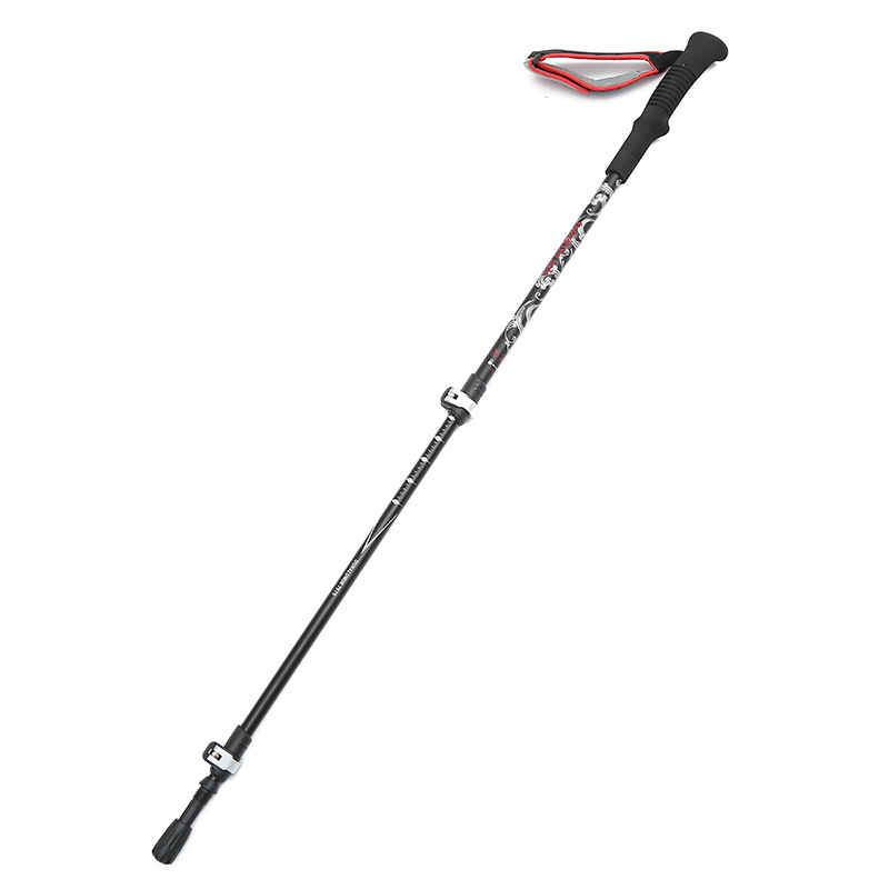 Outdoor lightweight metal outer lock 5-section trekking poles, 7075 aluminum alloy portable hiking walking sticks, crutches, sports equipment Item Picture