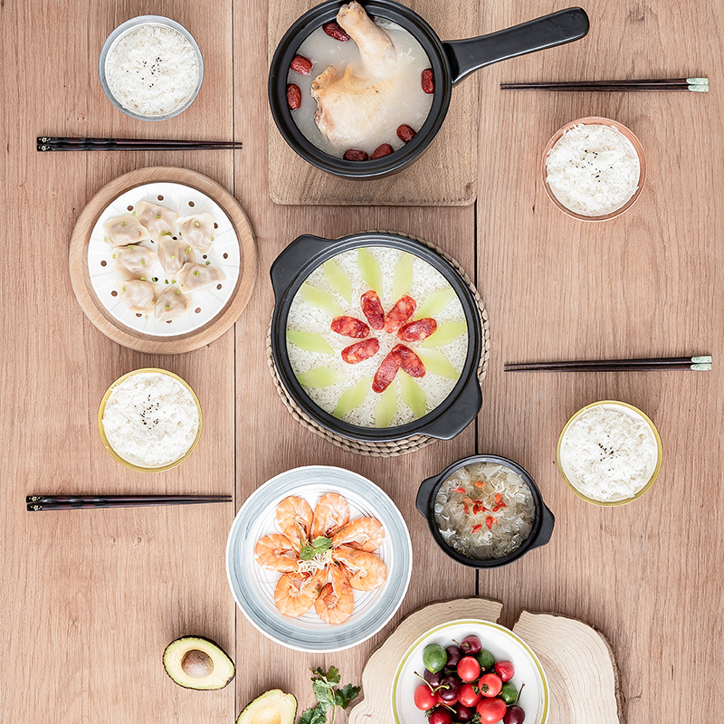 Clay pot, stew pot, soup maker, household open flame stew bowl, stone pot, milk pot, rice bowl, chopsticks, kitchen and dining set, gift box wholesale details Picture