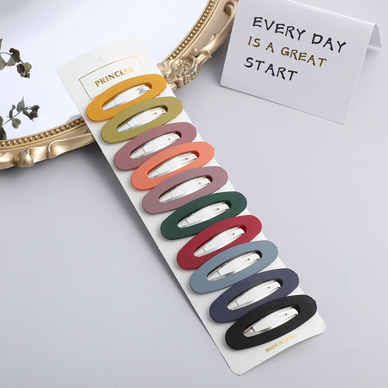 Korean version hair clip set, matte Morandi color one-piece clip, female Instagram influencer BB clip, teenage bangs clip wholesale Specification image