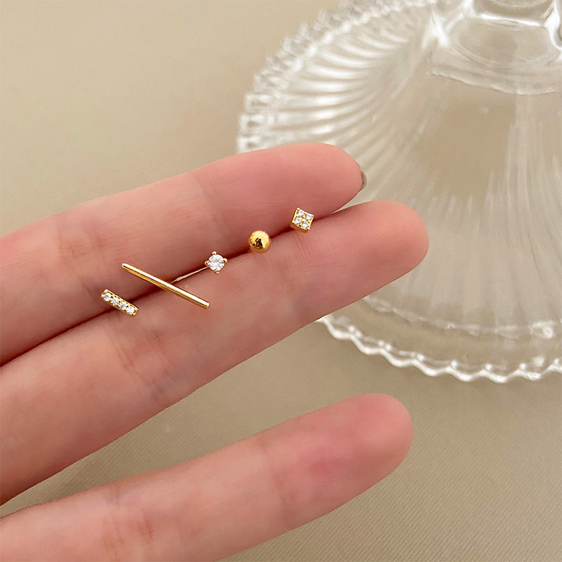 【五件套】耳钉S925银针睡觉不用摘简约女小巧耳环个性耳饰ins潮