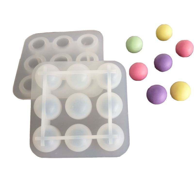FDA 九连球形滴胶模具 硅胶吐司模 手工皂 圆球装饰冰块 2.2cm详情图2