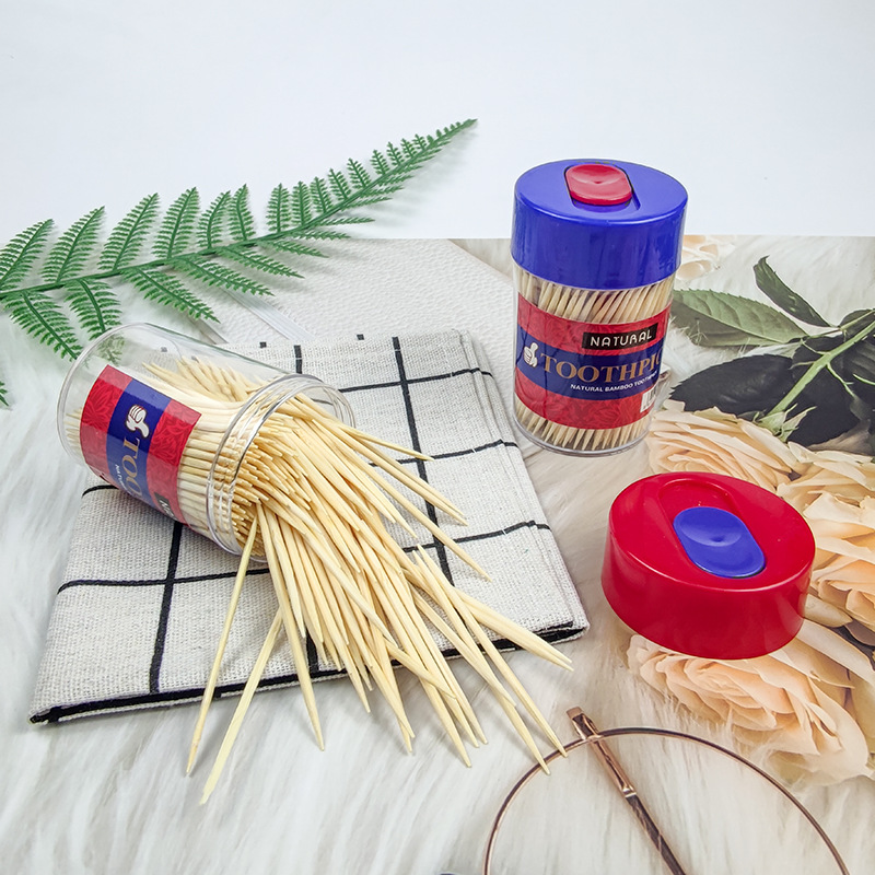 Creative disposable bottle bamboo toothpick holder, portable, simple and high-end home, supermarket, foreign trade street toothpick box details Picture
