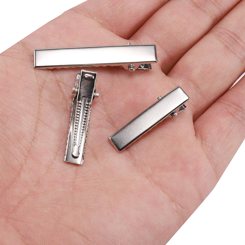 Square Clip Duck Bill Clip Hairpin Accessories Diy Accessories With Teeth Narrow And Thickened Spring Clip Iron Hairpin Holder Specification drawing