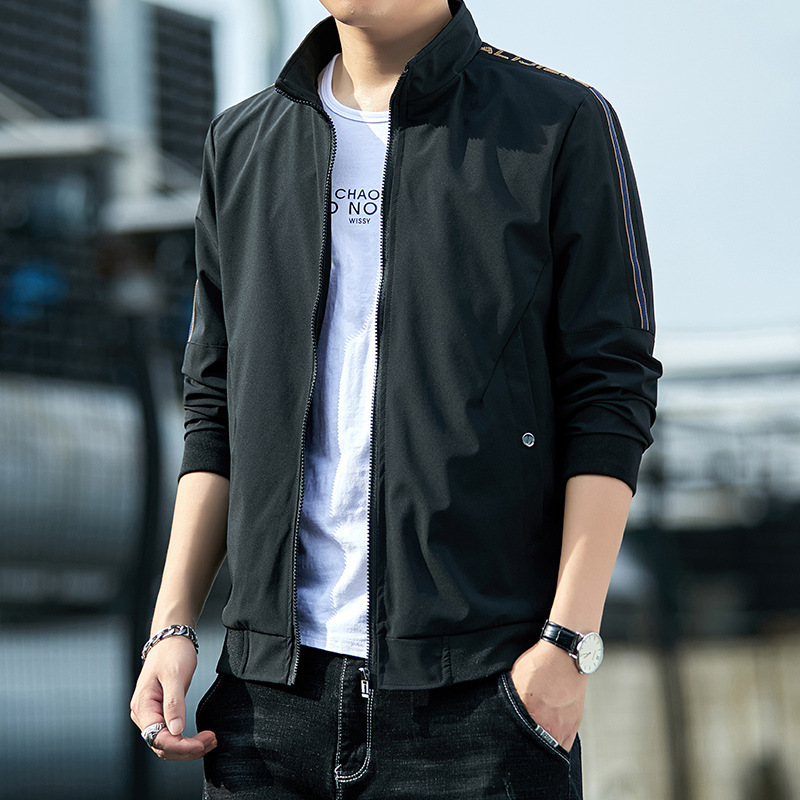 Coat Male Plus Fat Plus Size Fat Youth Stand Collar Jacket Autumn 2020 New Korean Version Of The Trend Casual Men's Wear details Picture