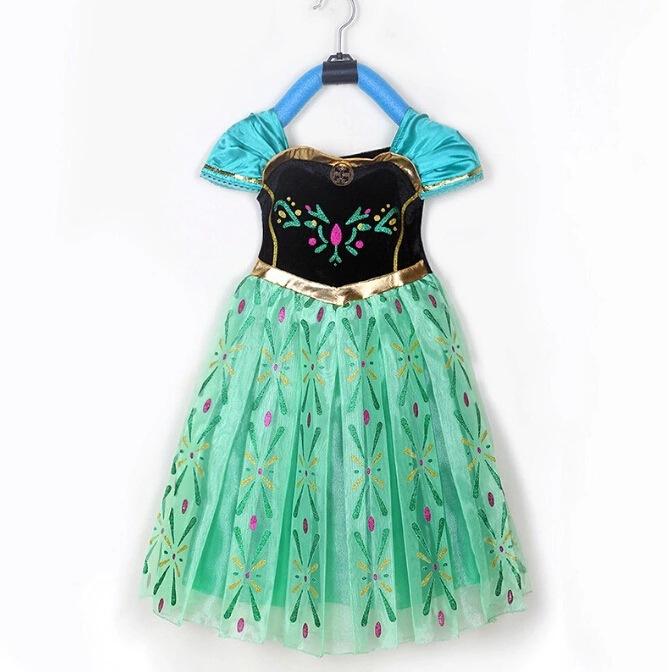 Best-selling children's dresses: Frozen cartoon printed dress, girls' tulle princess dress, long cape, children's performance costume Item Picture