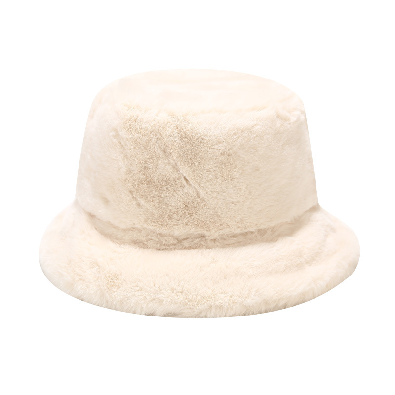Ins Plush Hat Female Japanese Literary Retro Simple Fisherman Hat Autumn And Winter Korean Version Of All Warm Fashion Basin Hat Item Picture