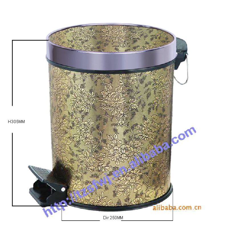 Manufacturers Directly Provide Creative Leather Pedal Open Lid Trash Can Hotel Rooms Commercial And Home Dual-Use Pedal Trash Can details Picture
