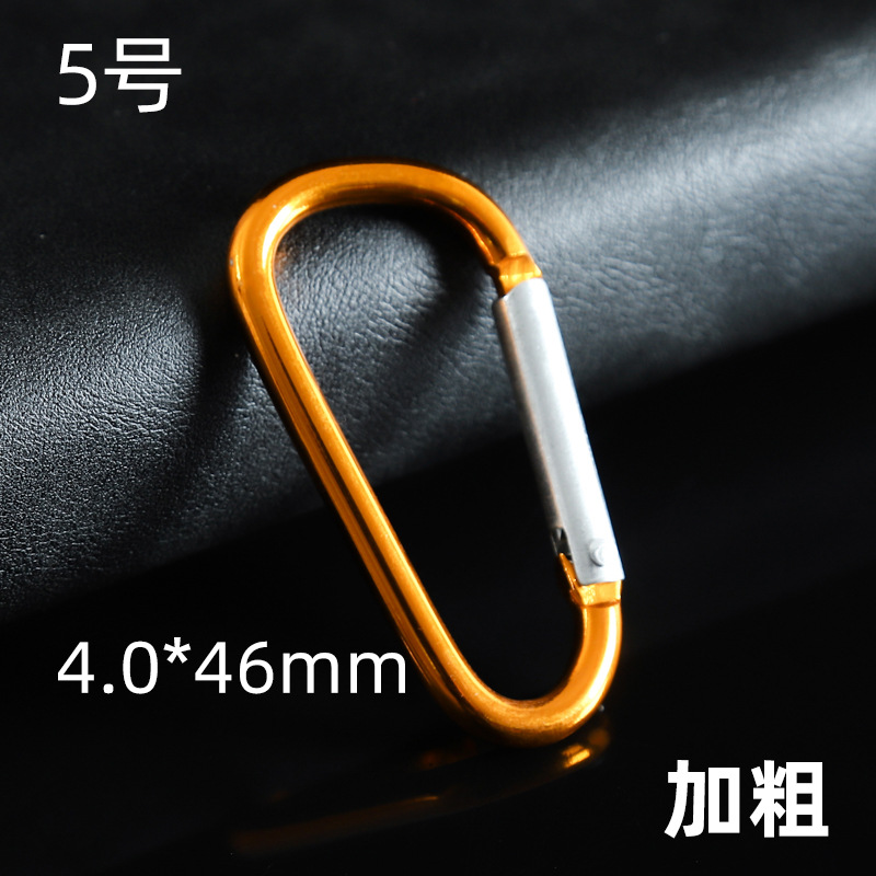 New No. 5 Thick D Type Mountaineering Buckle Aluminum Alloy Kettle Quick Hanging Outdoor Mountaineering Safety Buckle Camping Tent Application Scenario