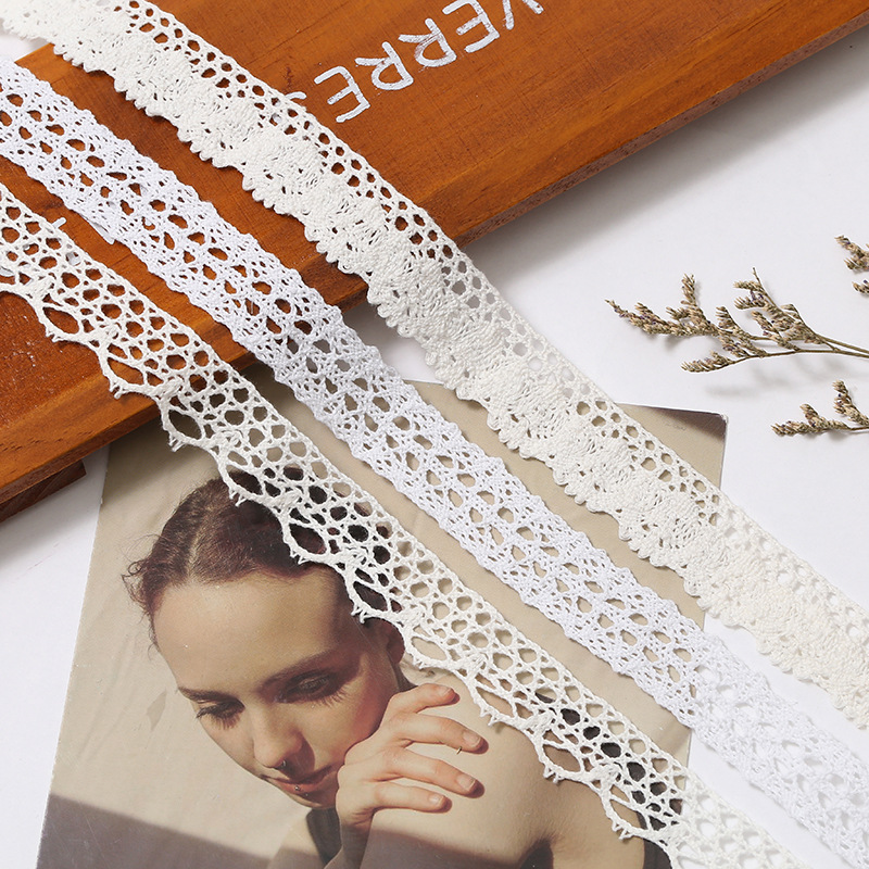 Spot Wholesale White Cotton Lace Beige Single Side Dogtooth Cutout Lace Sofa Curtain Lace Quantity Big Discount full figure