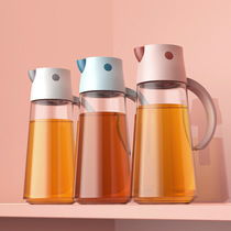 Oil can automatically open and close cover glass oil can glass seasoning bottle Kitchen supplies seasoning bottle Oil bottle soy sauce bottle kitchen