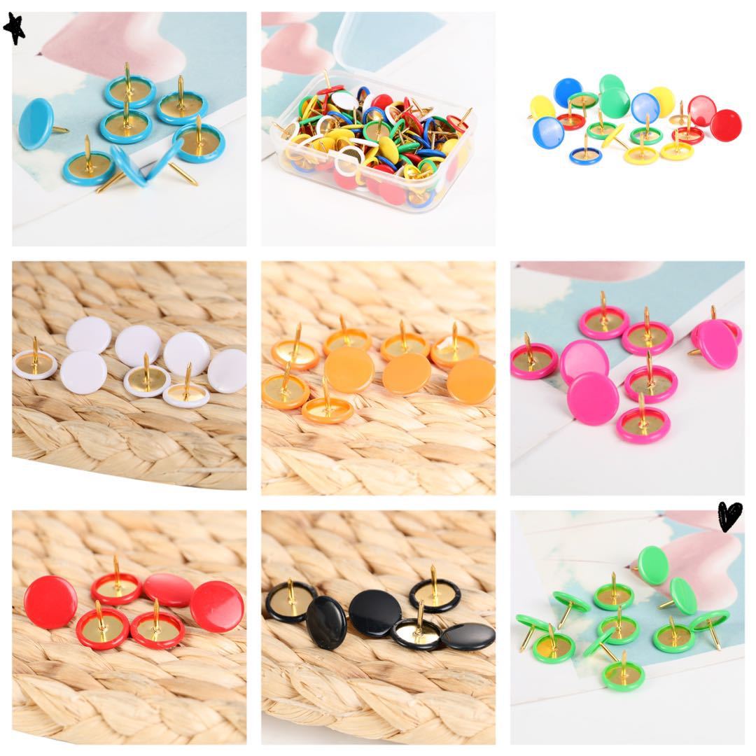 Colorful mixed set of I-shaped nails, office art drawing nails, kindergarten posters, cork message boards, nails, multi-functional box set Specification image