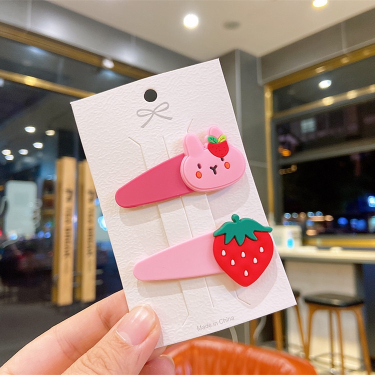 Stand fuente ins viento chica horquilla corea dibujos animados fruta tarjeta de pelo niños cute princesa accesorios de pelo moda Specification image