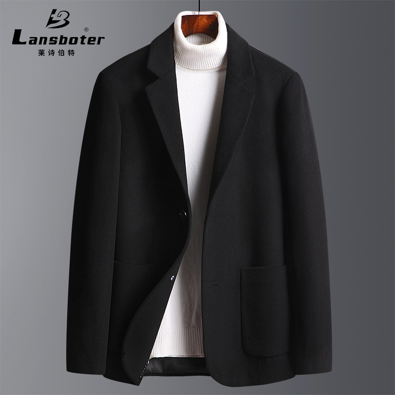 Casual suits for autumn and winter, thick woolen suits for men, trendy and slimming wool small suits for men, girl jackets and tops details Picture
