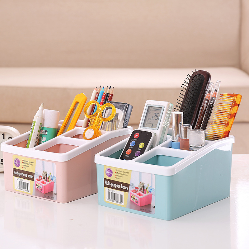 Storage Box Desktop Clutter Organizer Home Living Room Storage Box Plastic Multi-Compartment Organizer Box