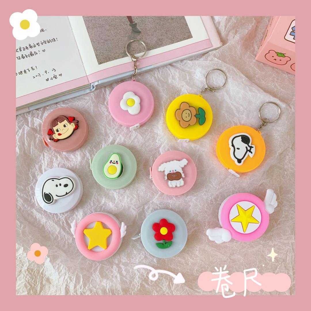 Leather tape measure cute cartoon measurement waist measurement chest measurement mini small clothes measure soft tape measure