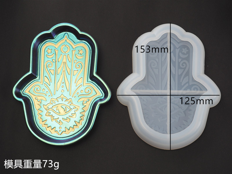 diy resin Fatima Hand God's Eye Palm Palmistry saucer Silicone mirror mold Crystal drops glue Item Picture