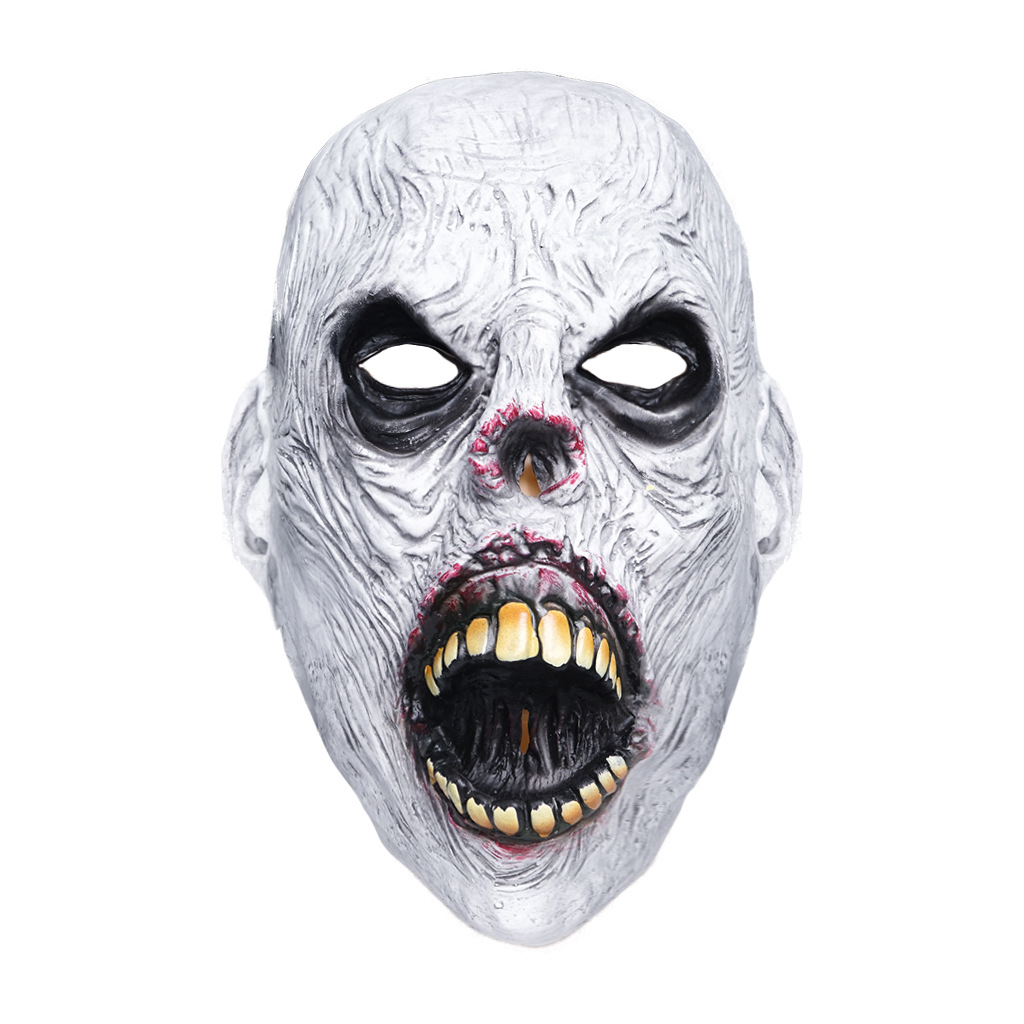 万圣节礼物狂欢派对整蛊搞怪面具 吓人巨丑骷髅乳胶面具厂家直销详情图1