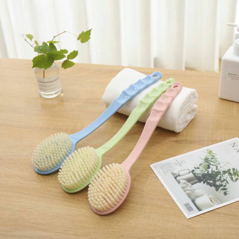 Korean long handle scrubbing brush bath brush Soft hair bath brush bath brush bathroom scrubbing artifact back not begging bath ball bath towel