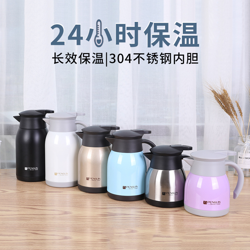 Manufacturer 304 Stainless Steel Double-Layer Large Capacity Thermos Cup Mini Coffee Teapot Hot Water Bottle Portable Stew Teapot