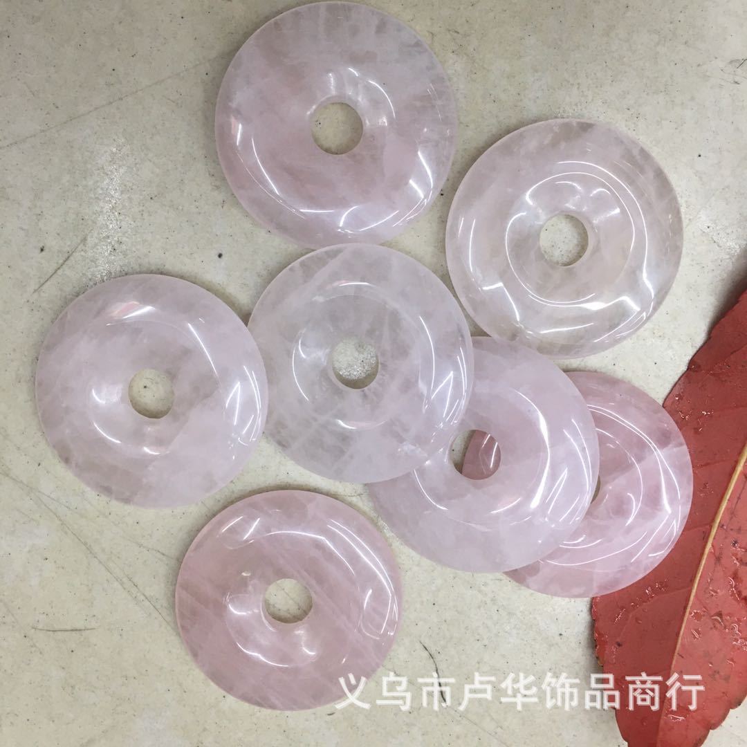 Factory direct sales supply of natural rose quartz peace pendants, diamond star moon Buddhist prayer beads and DIY jewelry accessories Specification image