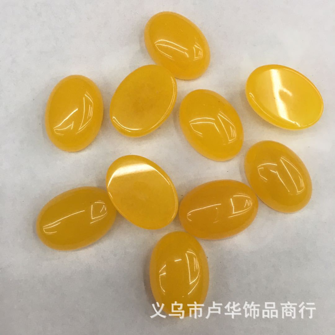 Wholesale accessories of new cross-border best-selling topaz egg-shaped ring face semi-precious stones, European and American fashionable crystal bare stone handicrafts Item Picture