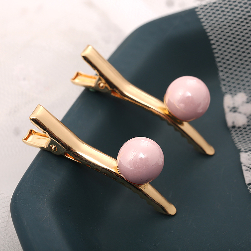 New Spring And Summer Hairpin Wave Hairpin Pearl Hairpin Alloy Hairpin Korean Version Korean Duck Beak Clip Jewelry Specification drawing