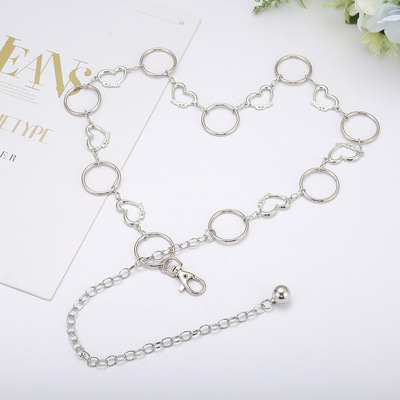 Europa y américa moda señoras metal cintura fina cadena simple y versátil corazón círculo decorativo cinturón fabricante al por mayor personalizado Application Scenario