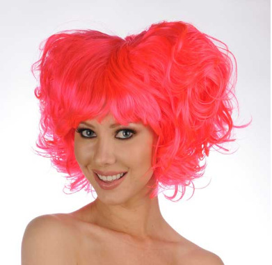 Pink, cute, youthful and funny Internet celebrity Douyin Halloween short hair wig with curly hair festival party details Picture