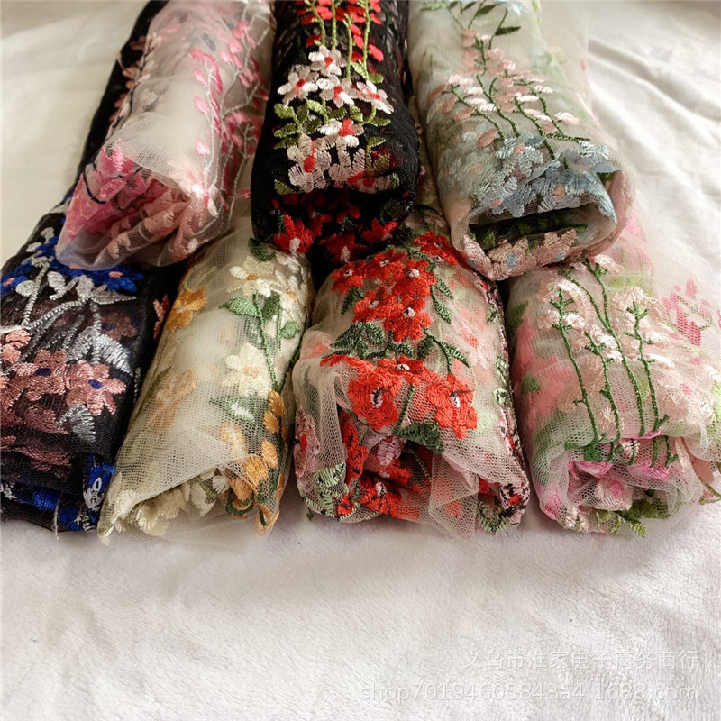 Factory direct sales of home textile accessories, embroidered long strip fabrics, skirts, wedding dresses, window screens, lace accessories, customized