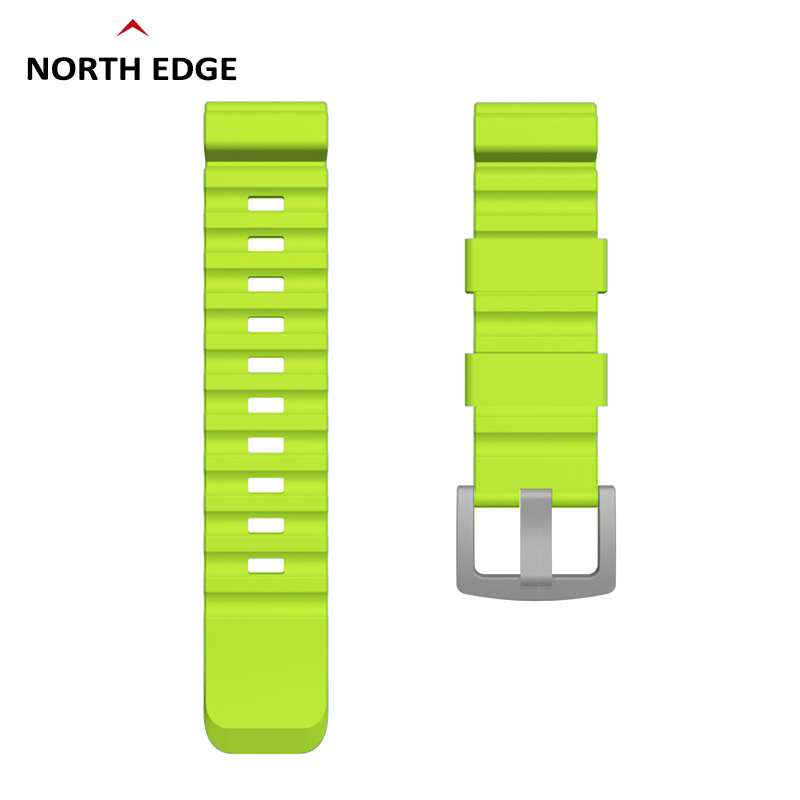 柔软彩色硅胶橡胶表带钢表扣NORTH EDGE户外24mm快拆运动手表表带详情图2