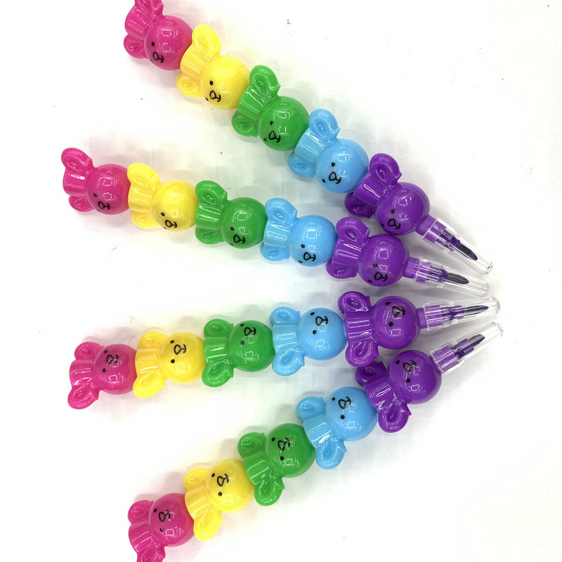 Wholesale Korean Creative Stationery Cartoon Koala 5-Color Crayons Can Be Dismantled Student Graffiti Crayons Specification drawing