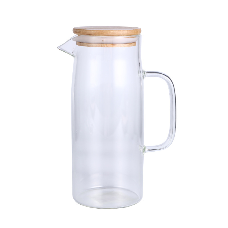 Manufacturers Direct Sales Creative Transparent Large Capacity Glass Pot Silicone Seal Bamboo Cover High Borosilicate Glass Pot Wholesale Item Picture