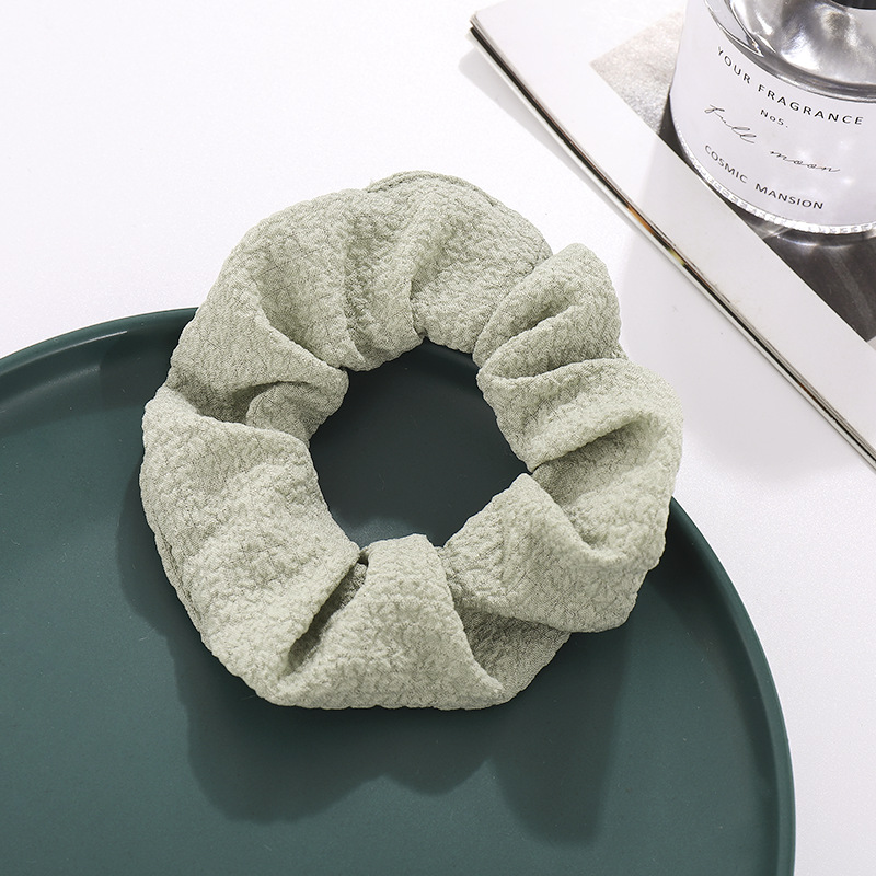 Solid color modern and simple hair ties for girls, cute pig intestine chiffon, fresh and versatile hair ties in stock for wholesale Specification image