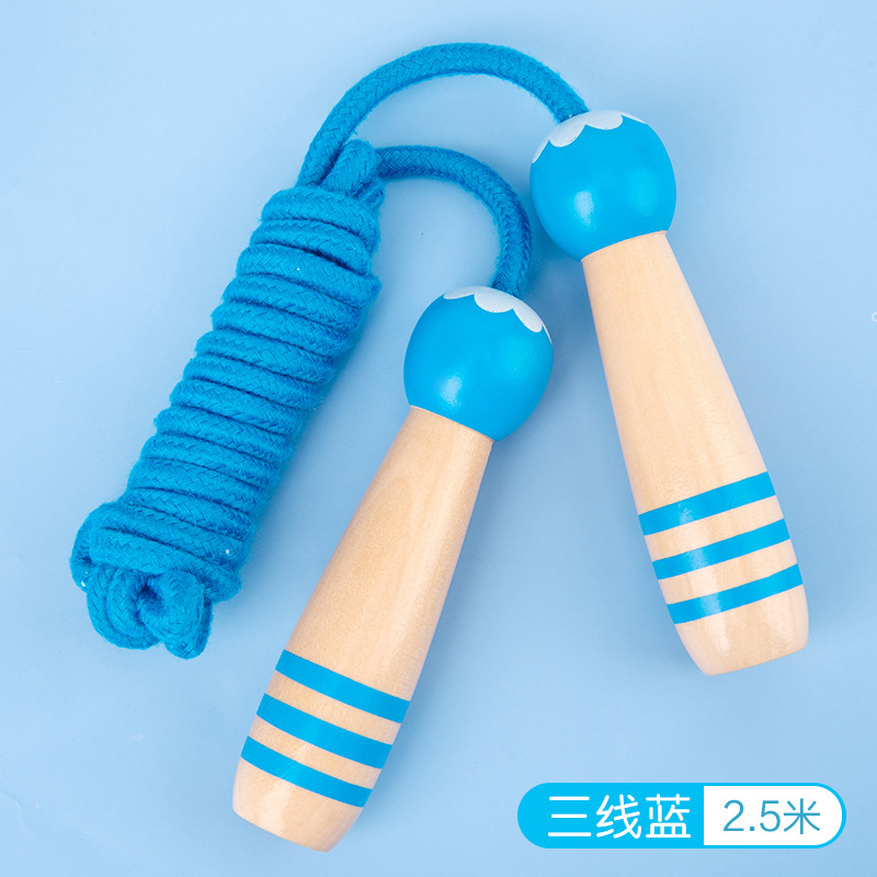 Rts-004 Wooden Skipping Rope Children's Toys Elementary School Physical Education Exam Beginner Boys And Girls Skipping Rope Kindergarten details Picture