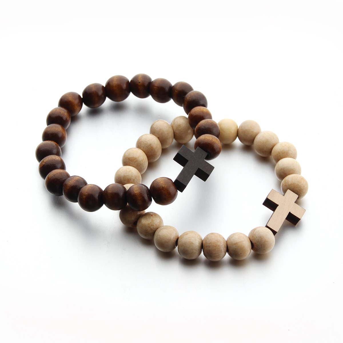 Etsy Pure Handmade Log Bead Bracelet Coffee Color Wood Bracelet Cross Bracelet Wooden Pendant Bracelet In Stock Application Scenario