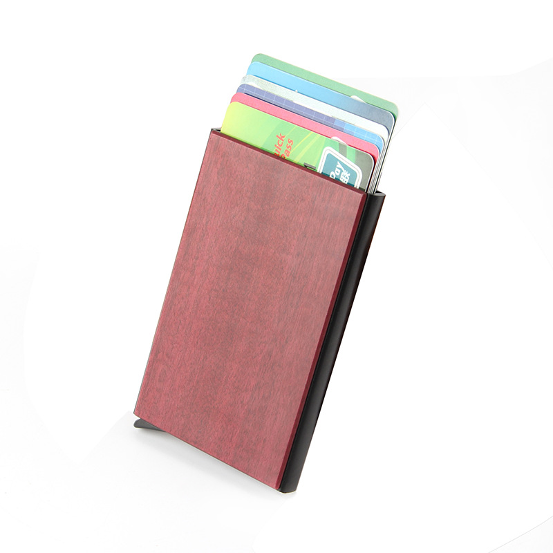 Customized creative wooden gift RFID credit card box with automatic pop-up bank card bag Application Scenario