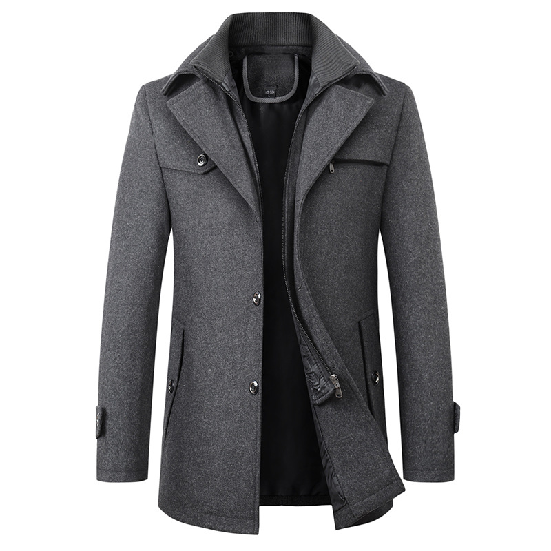 Wholesale cross-border supply of new men's woolen coats and men's double-neck jackets for autumn and winter 2022, wish, Amazon Men's Wear