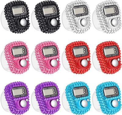 We supply boxed small ring-style diamond-encrusted counters and mini diamond-encrusted electronic finger chanting counters Specification image